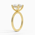 Pear Cut Diamond Solitaire Engagement Ring in Solid Gold⁠